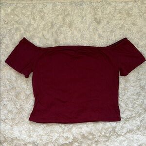 Burgundy Off-Shoulder Top
